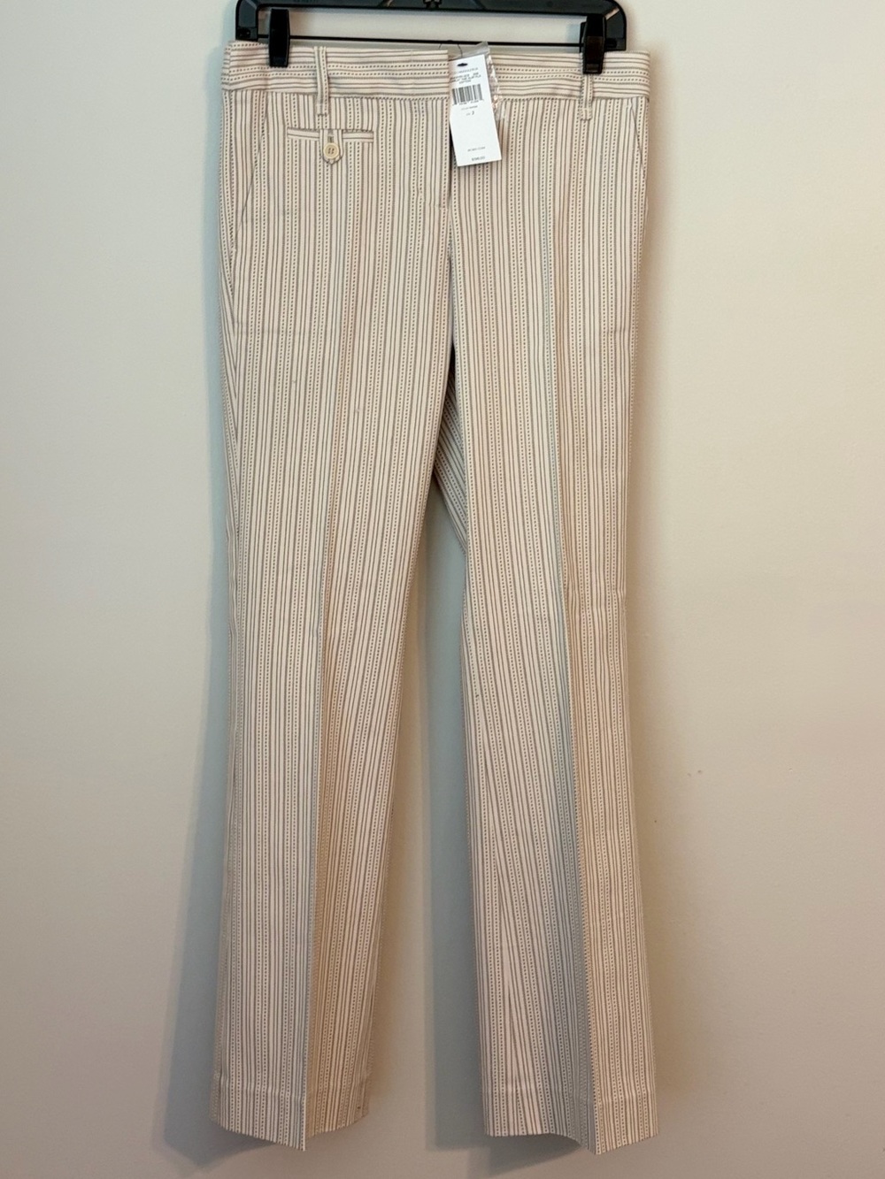 BCBGMaxAzria “Carla” Cream Pinstripe Dress Pants, Size 2, NWT BCBG